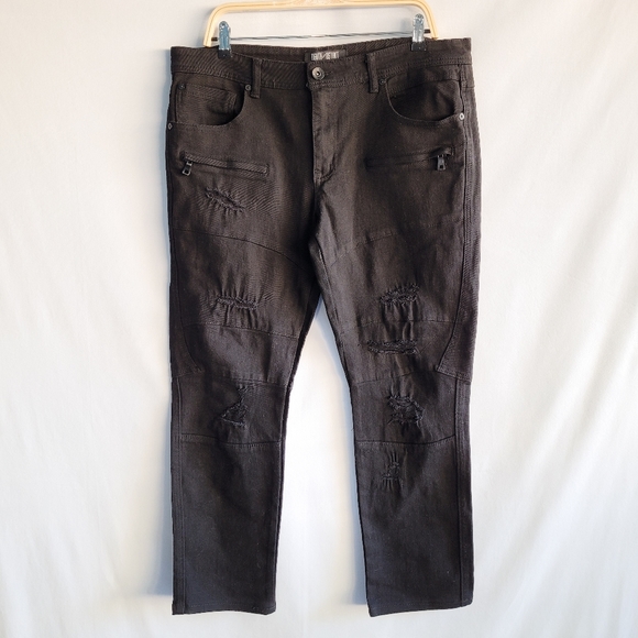 8IGHTH DSTRKT Denim Distressed Jeans Men's 36W 34L Black - Picture 1 of 9
